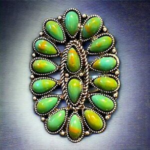 Bohemian Turquoise Silver Tone Ring